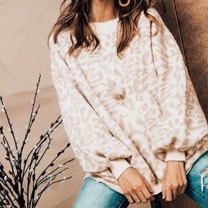Tara Taupe Leopard Print Sweater